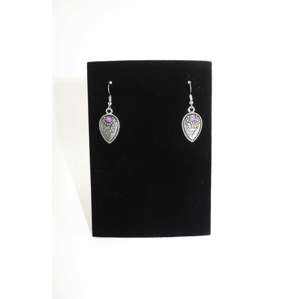 Paparazzi Distance Pasture Silver Gray Teardrop Dangle Hook Earrings